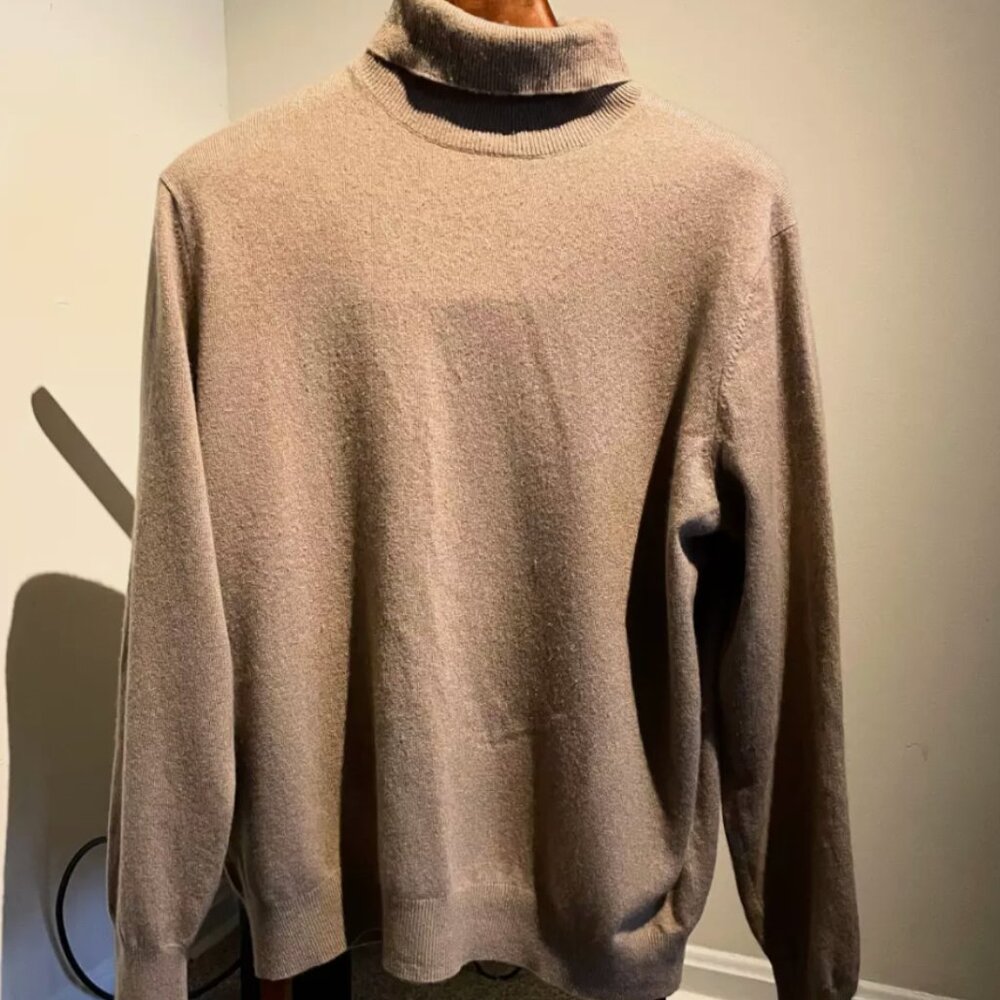 Men's Cashmere Turtleneck Camel State Cashmere XXL 2xl Pre-Owned Fine Ga…